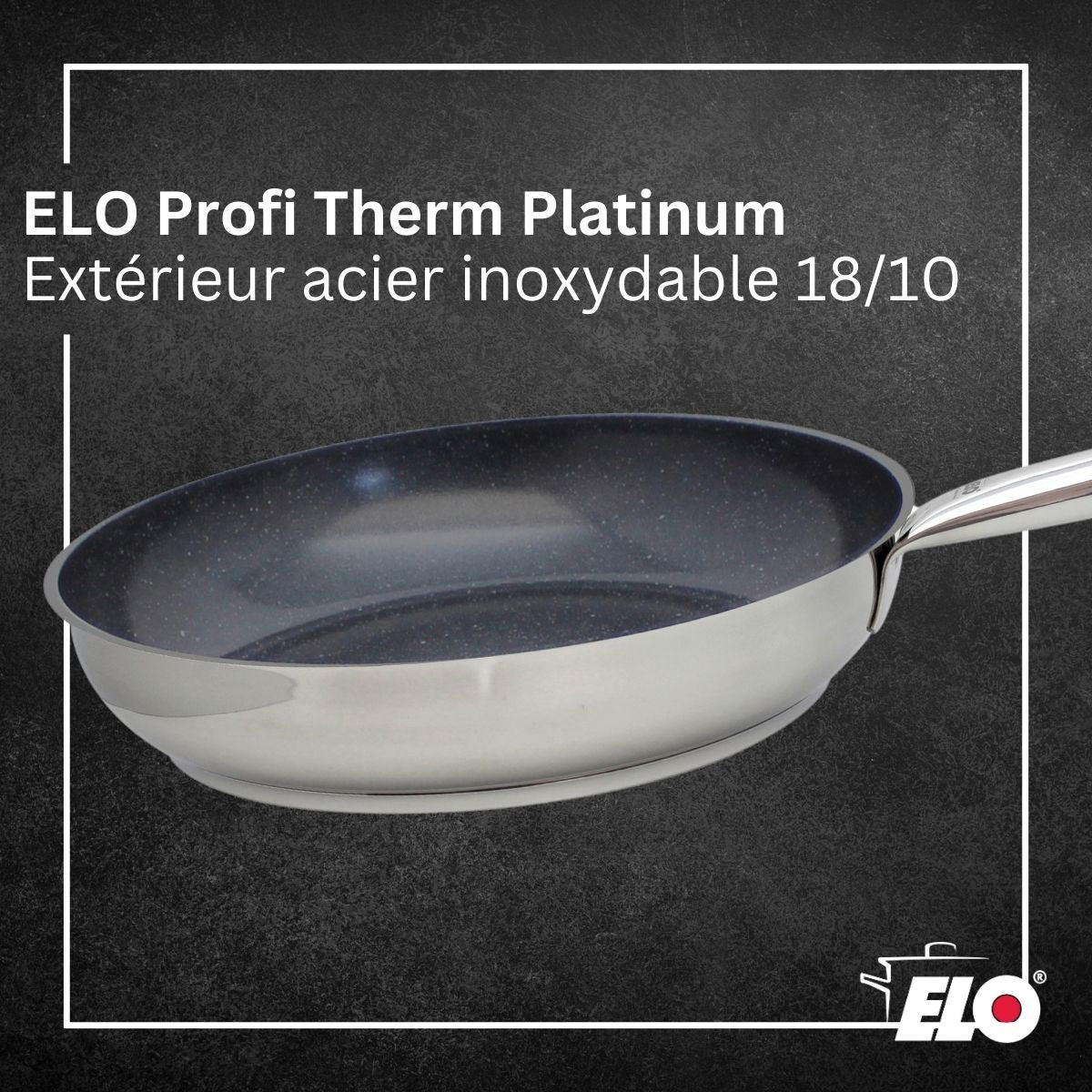 Poêle de cuisson avec revêtement céramique sans PFAS 32 cm Profi Therm Platinum Elo