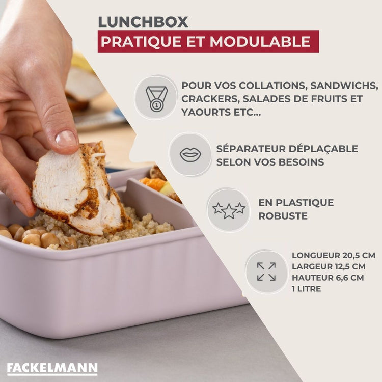 Lunchbox Beige à compartiment réglable 1 litre sans BPA Fackelmann Storage