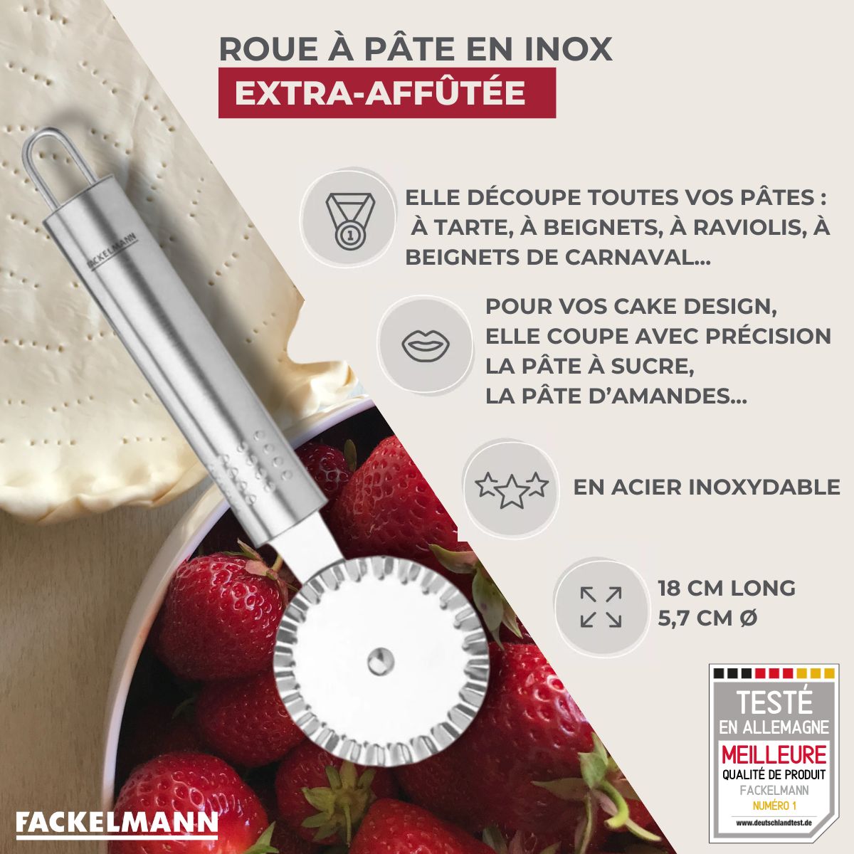 Roulette de pâtisserie Fackelmann Ovale limited edition