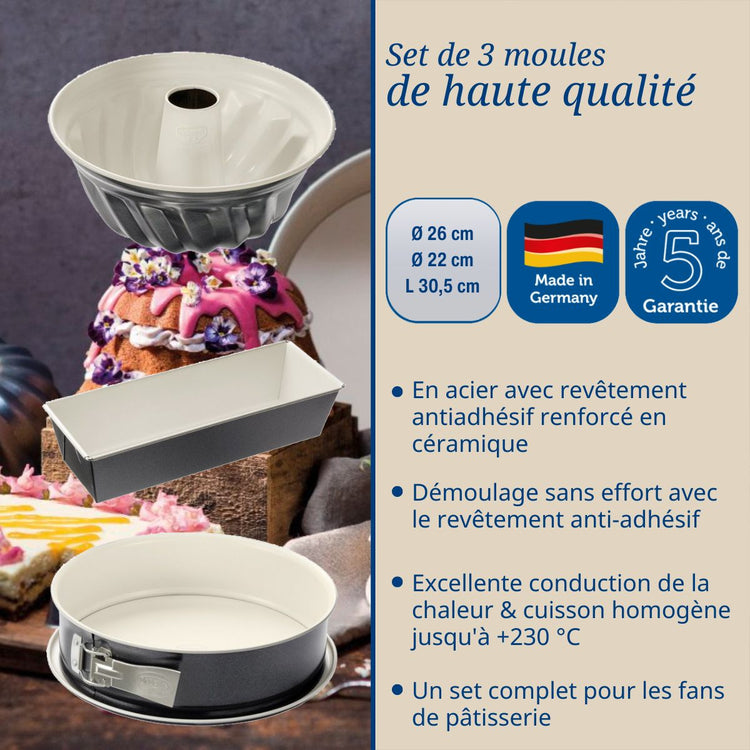 Set de 3 moules à pâtisserie Dr Oetker Back-Trend