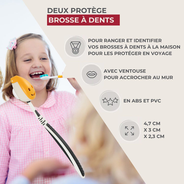 2 étuis de Protection pour Tête de Brosse à Dents Fackelmann Tecno