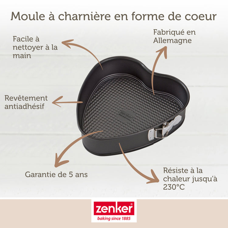 Moule à gâteau coeur avec charnière 27 x 25 cm Zenker Special Creative