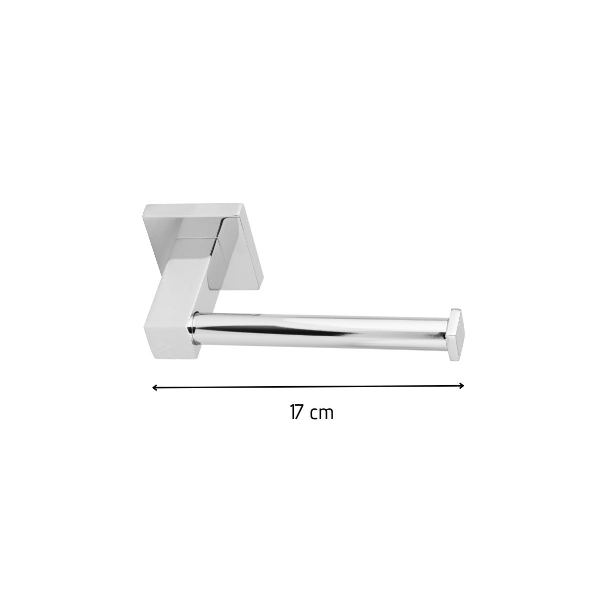Support papier toilette mural droit gris chromé Fackelmann Mare