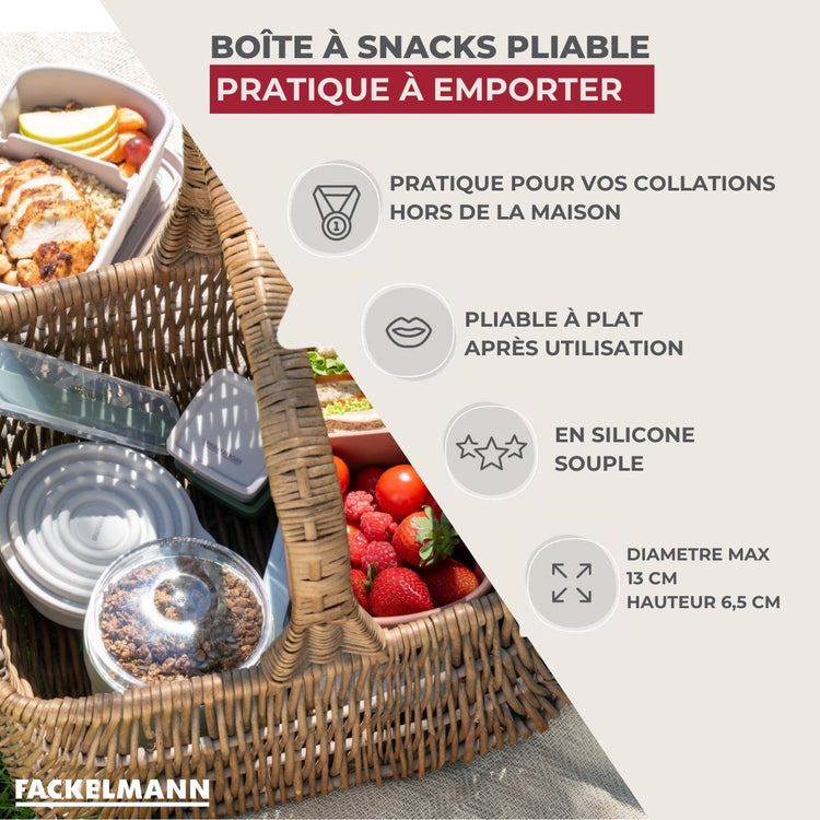 Lot de 4 lunch box 1L avec 4 ustensiles de cuisine Fackelmann Storage