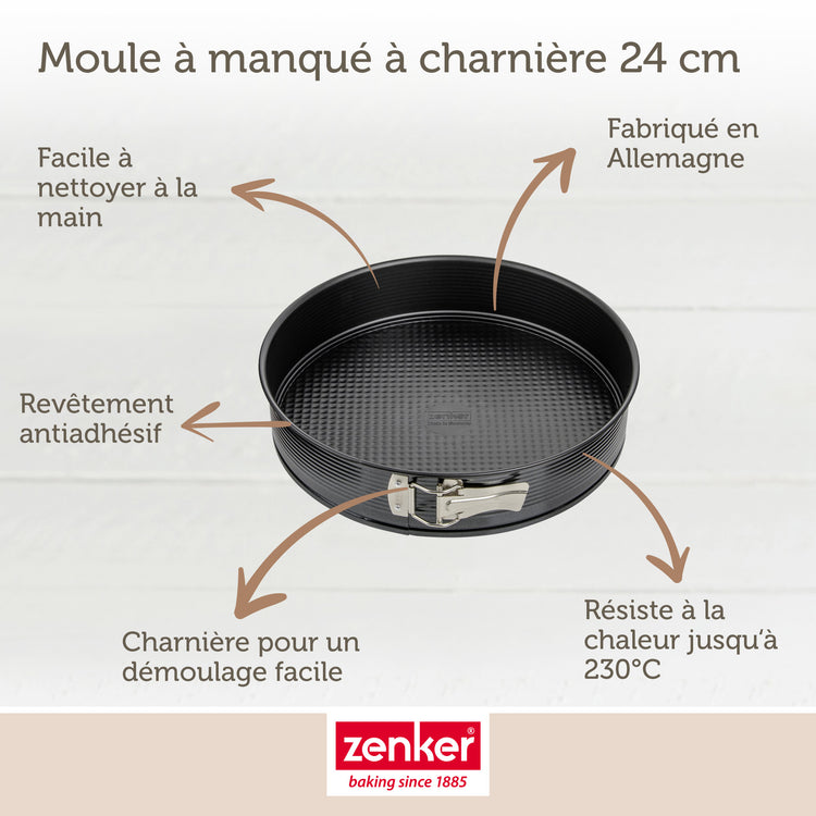 Set pâtisserie avec moule à manqué 24 cm, 2 bols à mixer, verre mesureur et spatule Zenker