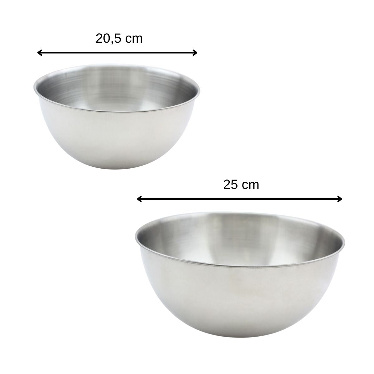 Set de 2 bols à mixer en inox 20,5 et 25 cm Fackelmann Basic