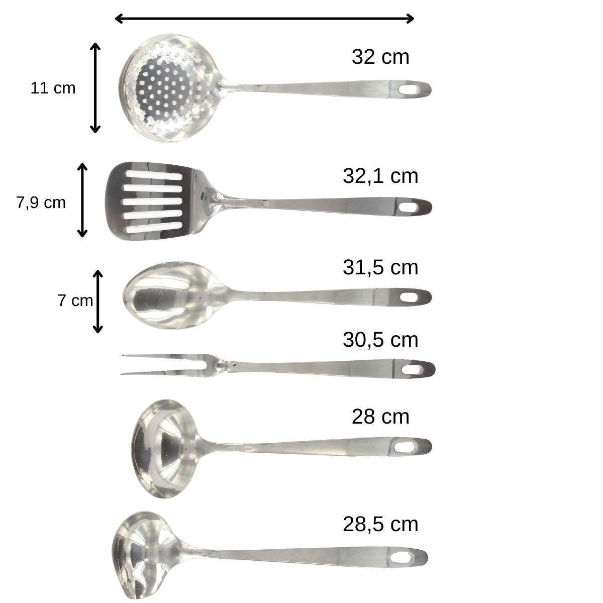 Ensemble ustensiles de cuisine 6 pièces inox Fackelmann Oxford