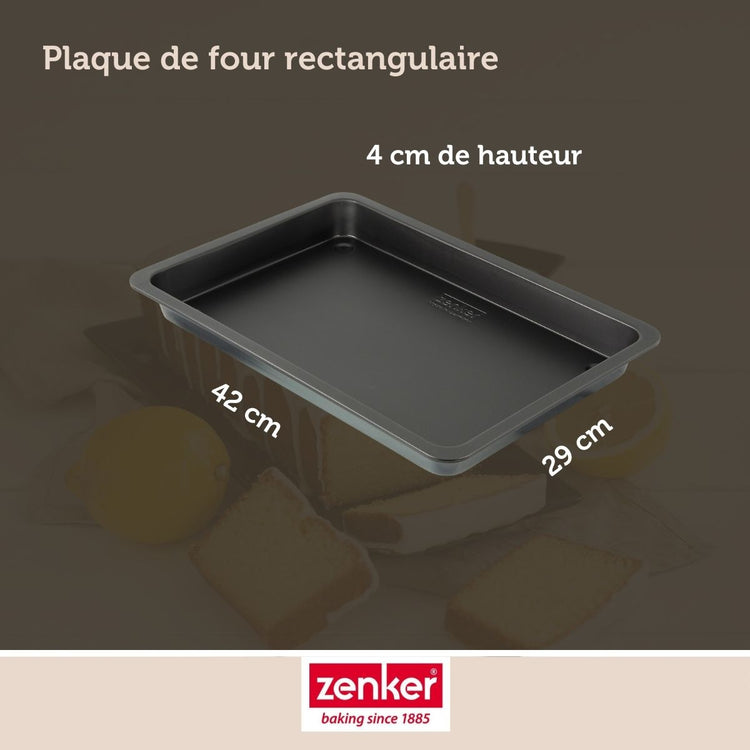 Ensemble de 2 Plaques de four rectangulaire 42 x 29 cm Zenker Black Metallic
