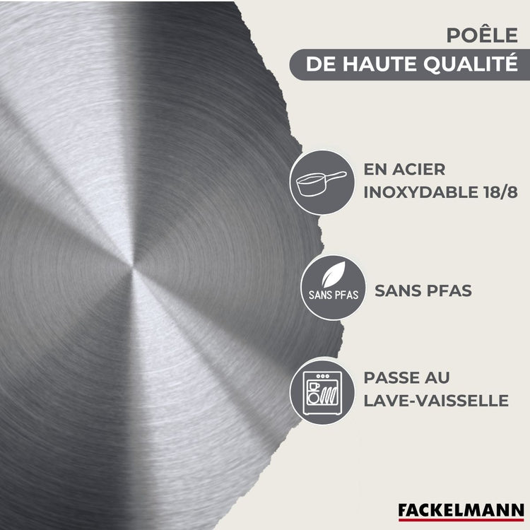 Set 2 poêles 20 et 24 cm en inox Fackelmann Geneva