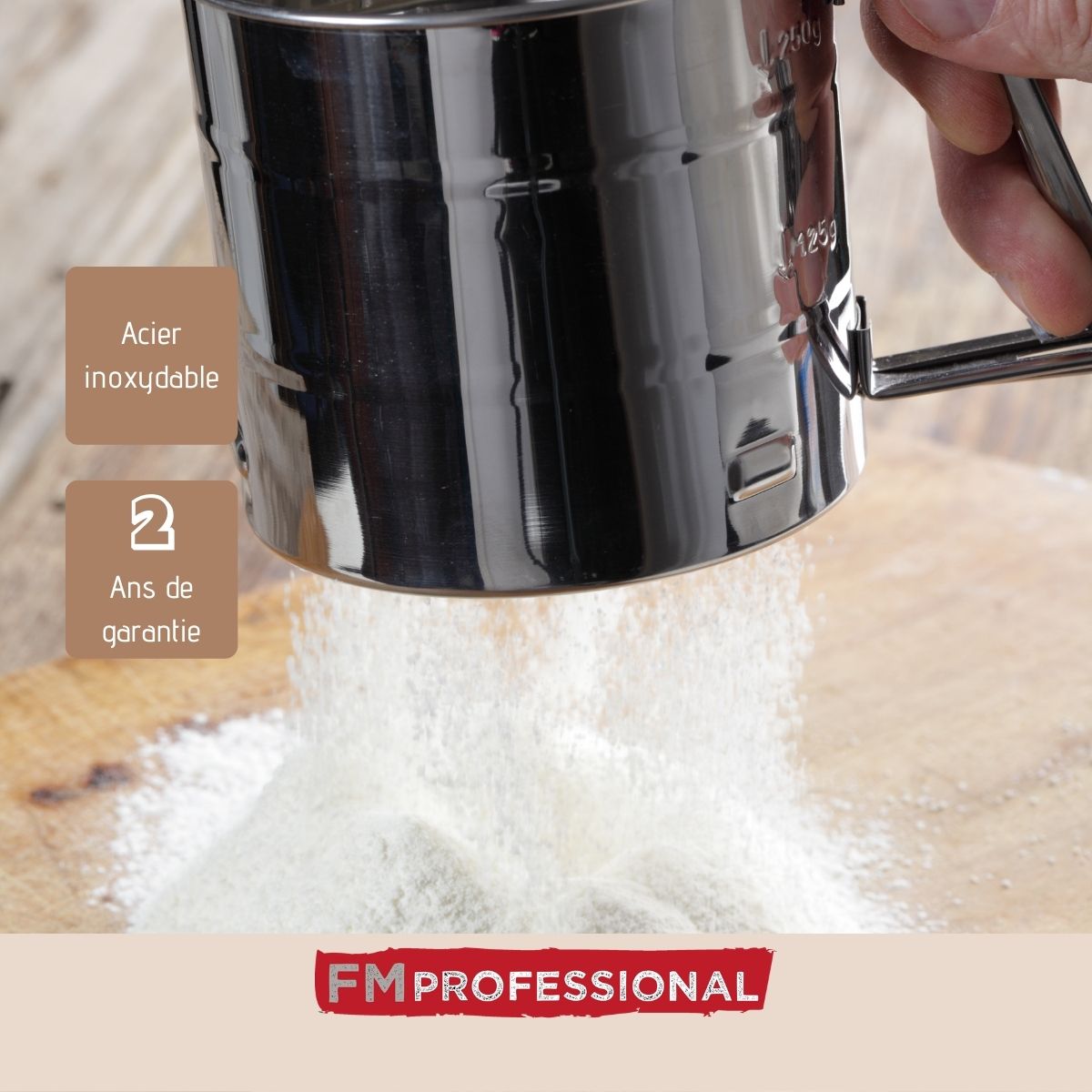 Tamis de farine en inox FM Professional