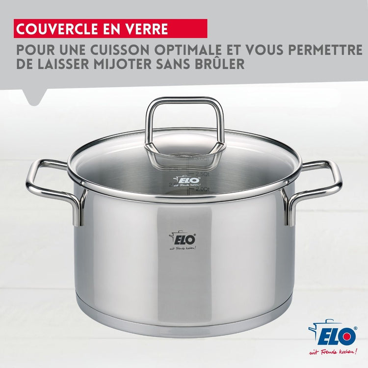 Set de 3 faitouts en inox 16 cm 20 cm et 26 cm Elo Citrin
