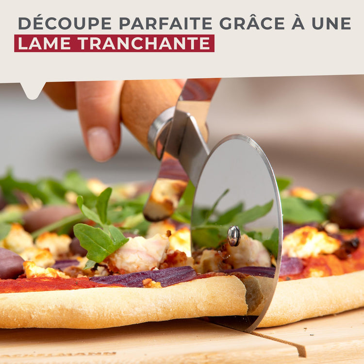 Roulette à pizza manche en bois Fackelmann Pizza & Pasta