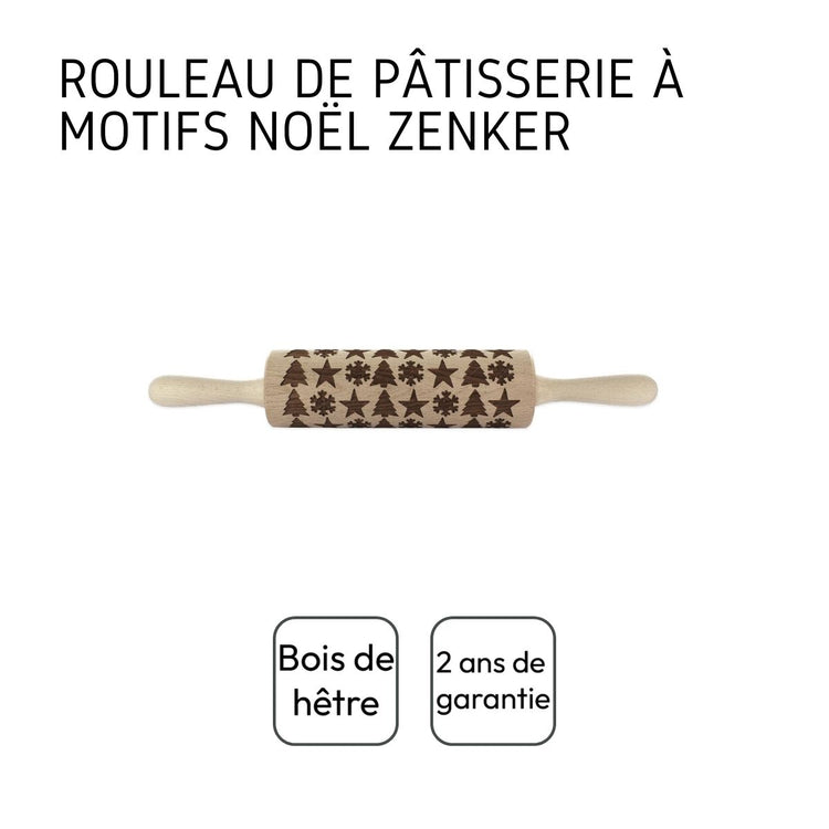 Rouleau à pâtisserie en bois motif noël Fackelmann
