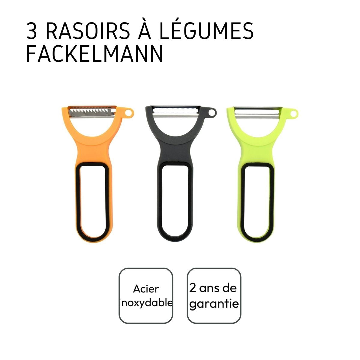 Lot de 3 rasoirs à légumes Fackelmann Colors Edition