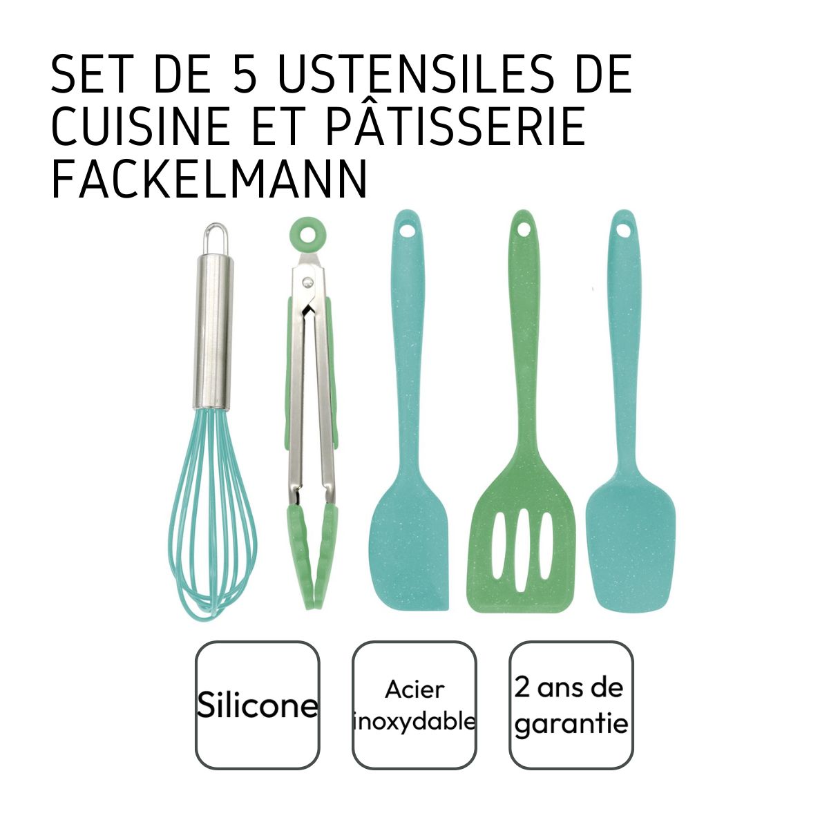 5 ustensiles de cuisine pour enfants en silicone Zenker Mini Monster