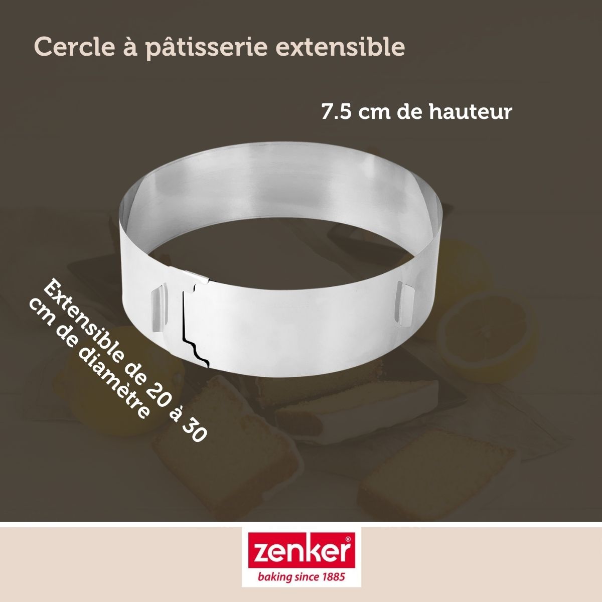Cercle de pâtisserie réglable Zenker