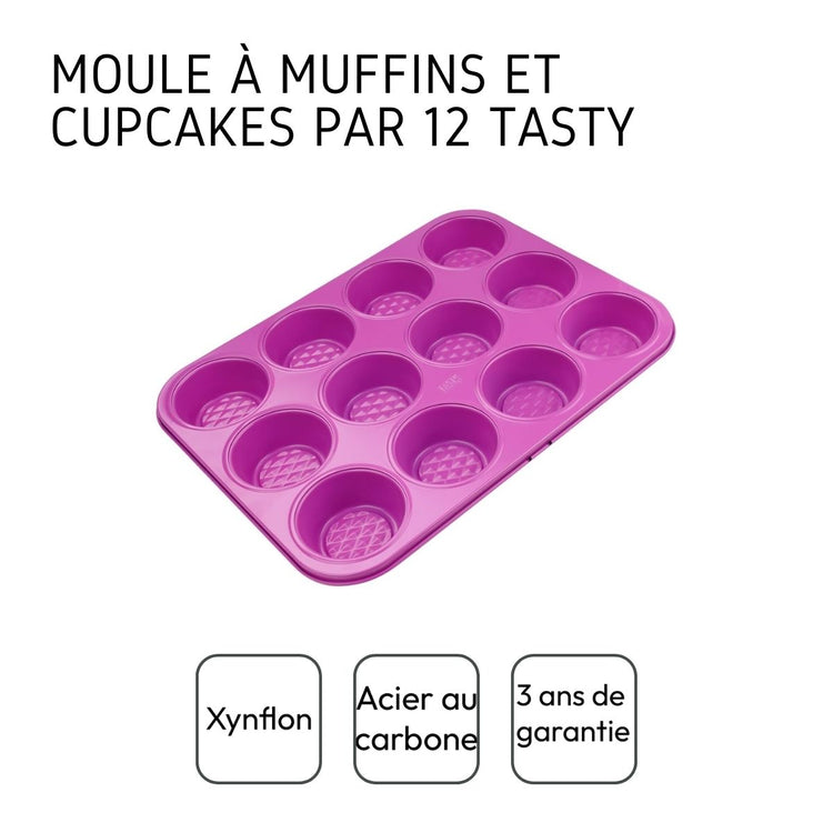 Moule à muffins 12 empreintes Tasty Pâtisserie