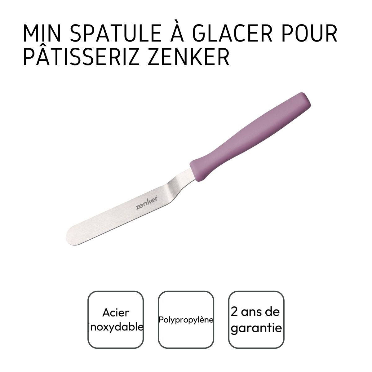 Spatule à pâtisserie coudée manche rose 22,2 cm Zenker Sweet Sensation