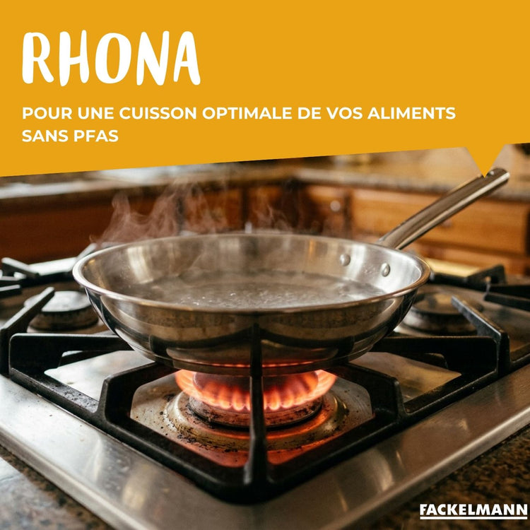 Poêle à frire en inox 20 cm et couvercle en verre 20 cm Fackelmann Rhona