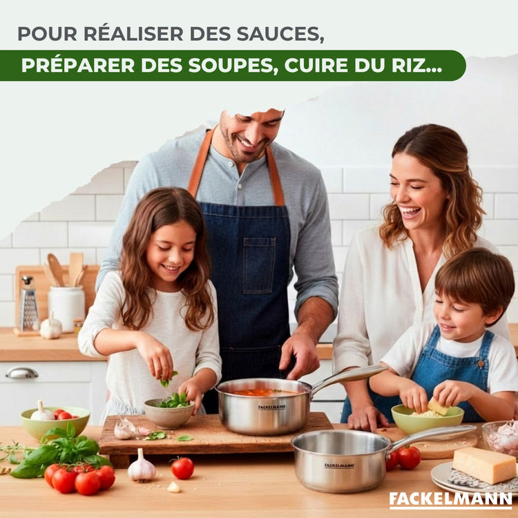 2 Casseroles 14 et 18 cm inox 18/10 Triply Fackelmann Vita3