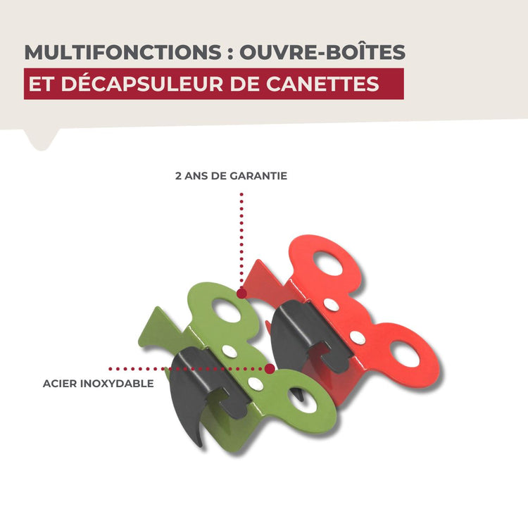 Ensemble de 3 Ouvre-boîte manuel papillon Fackelmann