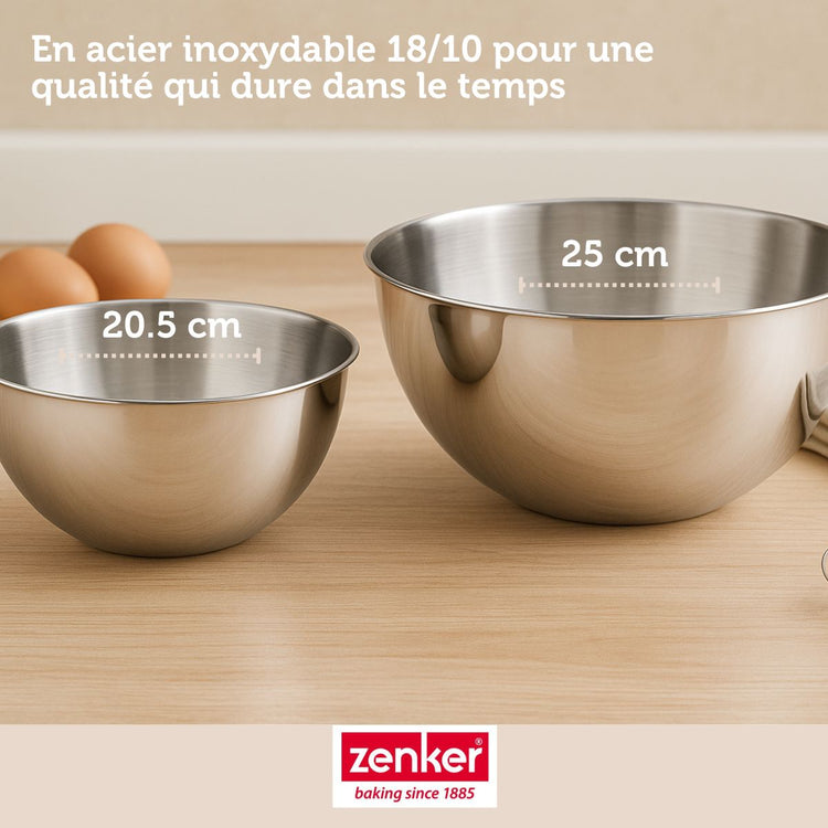Set de 4 ustensiles de pâtisserie moule à gâteaux 2 bols et spatule pâtisserie Spécial crountries Spécial crountries Zenker  Spécial crountries