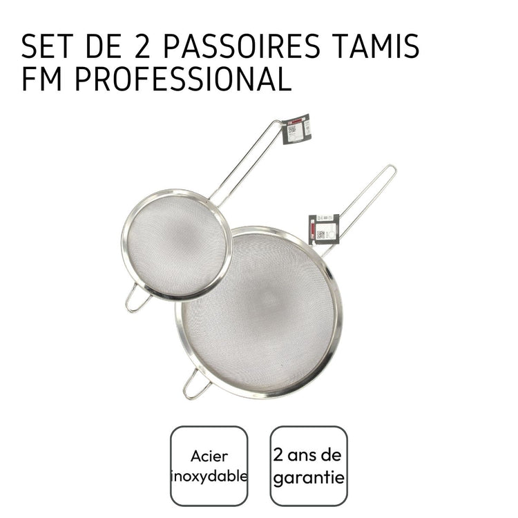Set de 2 passoires inox 15 cm et 23 cm FM Professional