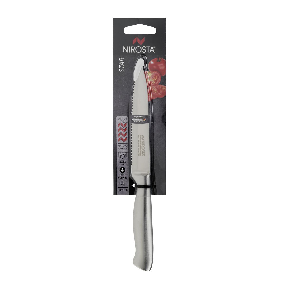 Couteau de cuisine professionnel lame crantée Nirosta Star