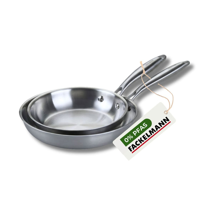 Set de 2 poêles de cuisson 20/26 cm en inox sans PFAS Fackelmann Vita3