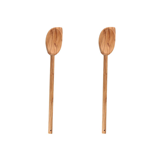 Ensemble de 2 Cuillères de cuisine en bois à bout pointu Fackelmann Édition Bois d'olivier
