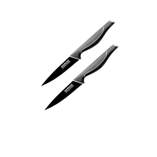 Ensemble de 2 Couteaux de cuisine cranté Nirosta Black Edition