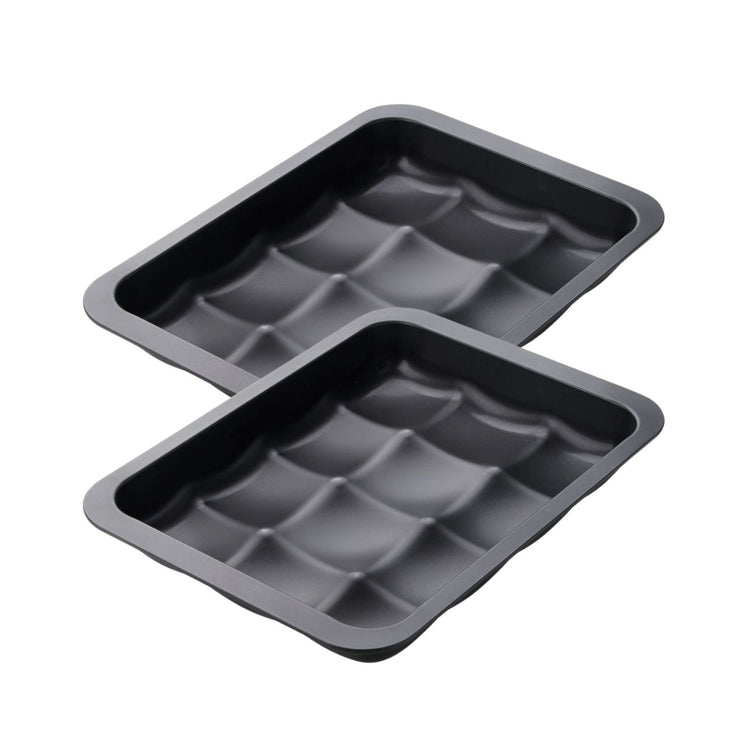 Lot de 2 moules à gâteaux 36/27/5 cm en acier Black metallic Black mettallic Zenker  Black mettallic