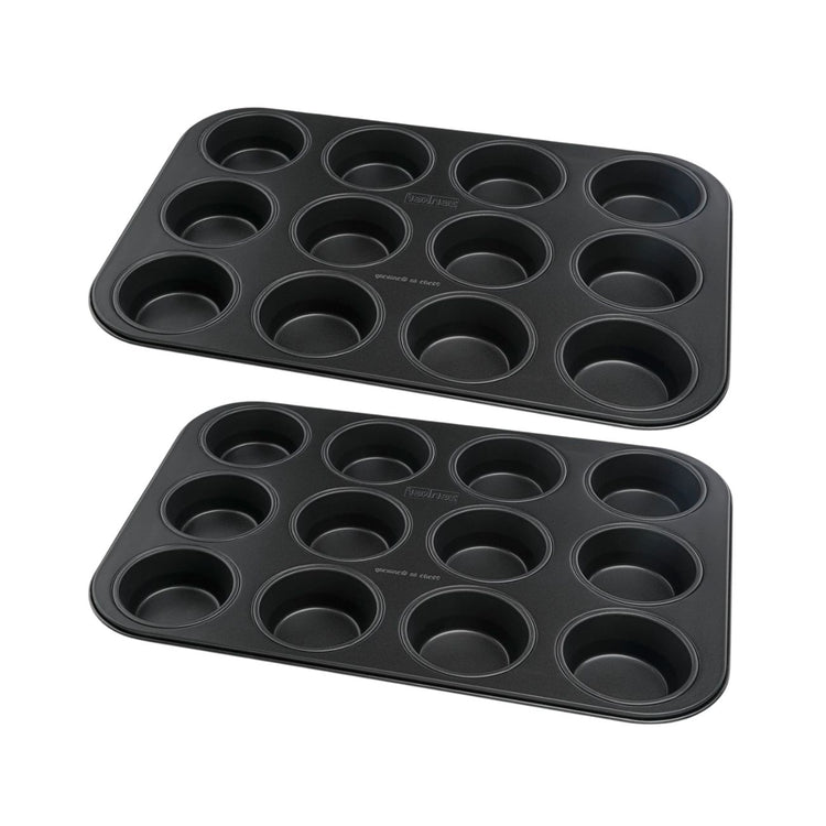 Lot de 2 moules à gâteaux 38,5/26,5/3 cm en acier Black metallic Black mettallic Zenker  Black mettallic