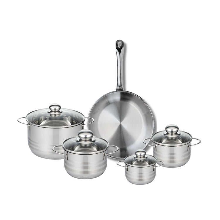 Ensemble de 1 Poêle de cuisson 28 cm et 4 faitouts 12, 14, 16 et 20 cm Elo Profi Brillant
