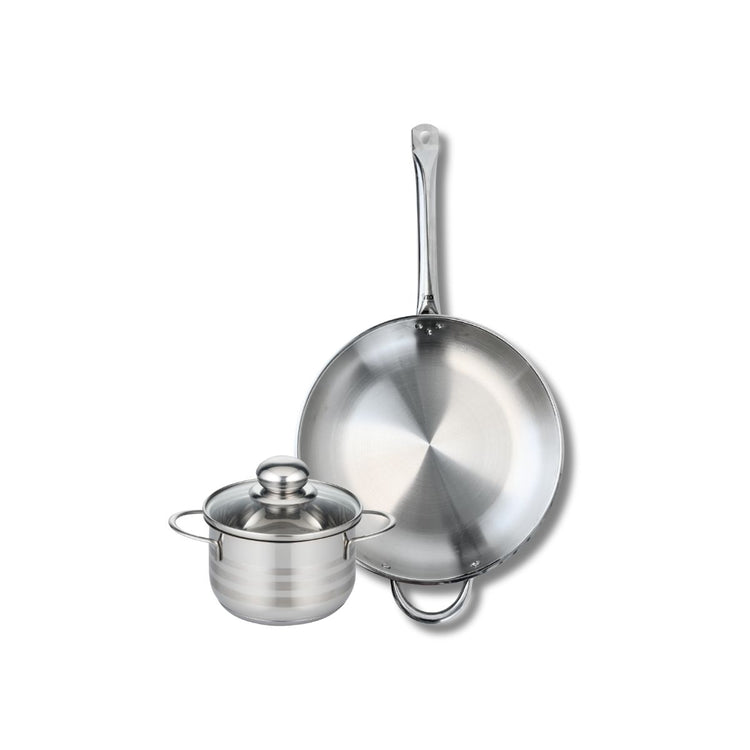 Ensemble de 1 Poêle de cuisson 32 cm et 1 faitout 16 cm Elo Profi Brillant