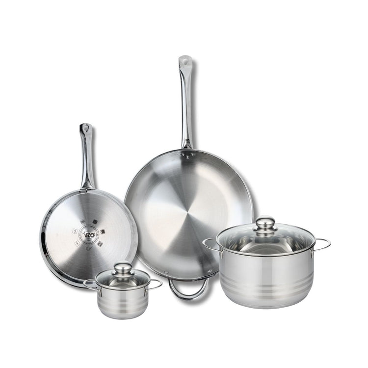 Ensemble de 2 Poêles de cuisson 24 et 32 cm et 2 faitouts 12 et 20 cm Elo Profi Brillant