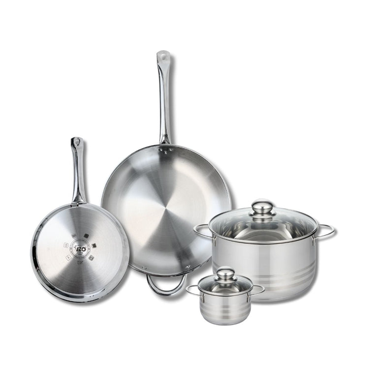 Ensemble de 2 Poêles de cuisson 24 et 32 cm et 2 faitouts 12 et 24 cm Elo Profi Brillant