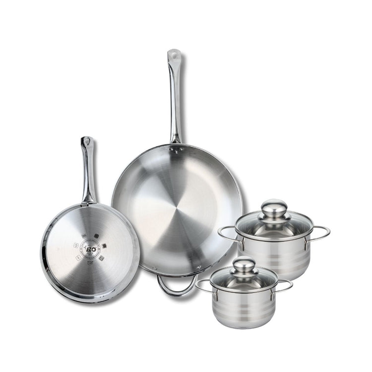 Ensemble de 2 Poêles de cuisson 24 et 32 cm et 2 faitouts 14 et 16 cm Elo Profi Brillant