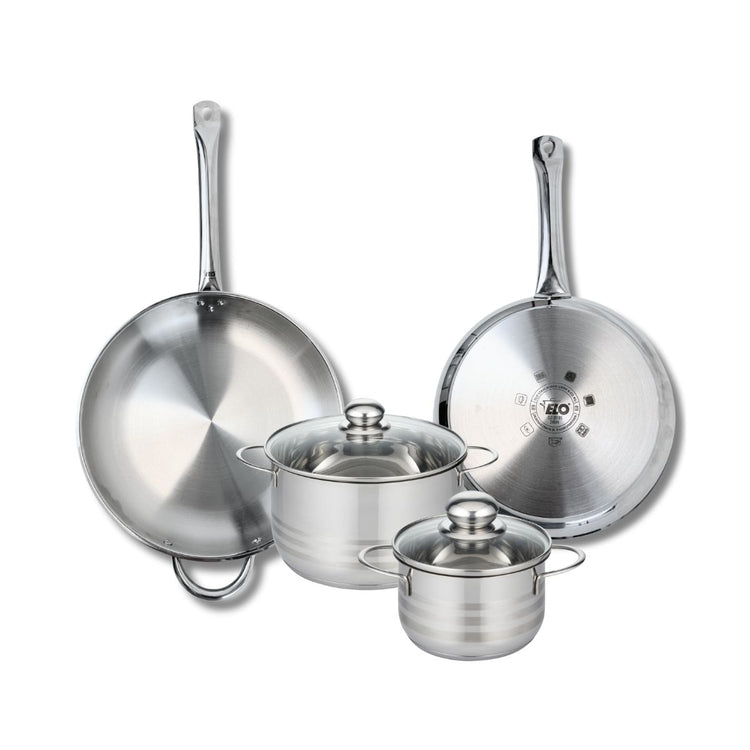 Ensemble de 2 Poêles de cuisson 28 et 32 cm et 2 faitouts 16 et 20 cm Elo Profi Brillant