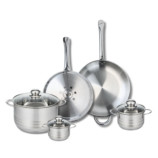 Ensemble de 2 Poêles de cuisson 28 et 32 cm et 3 faitouts 12, 14 et 24 cm Elo Profi Brillant