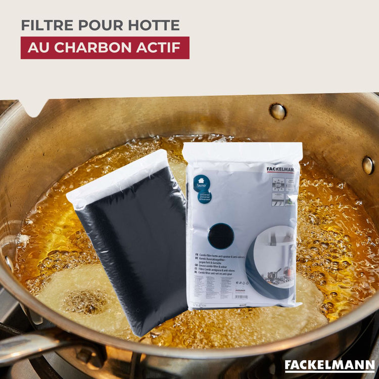 Filtre pour hotte polyester combiné charbon actif Fackelmann Accessoires pour hotte et friture