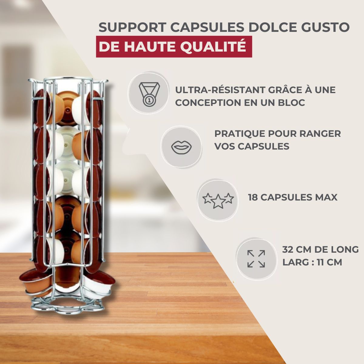Porte capsules Dolce Gusto® Fackelmann