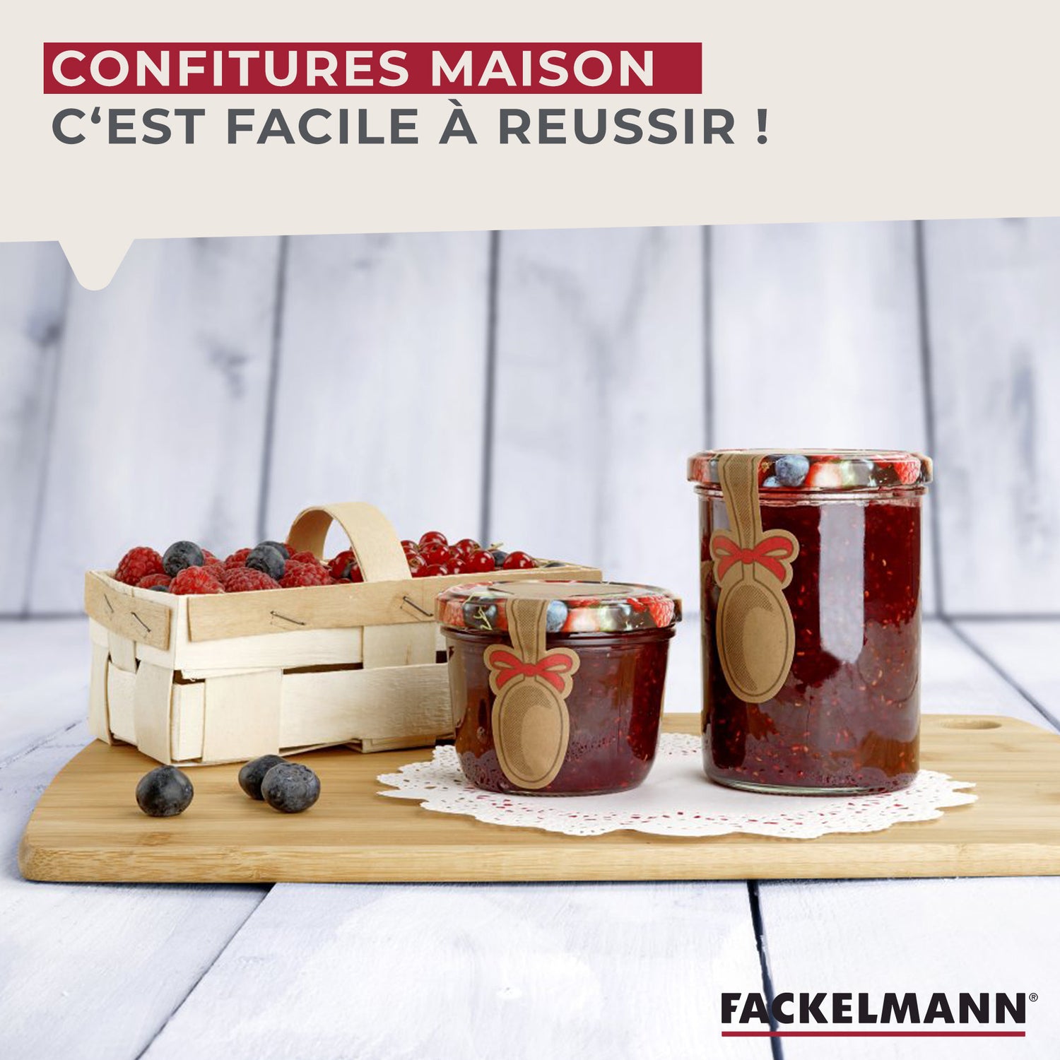 Set pour confiture maison avec entonnoir en inox Fackelmann