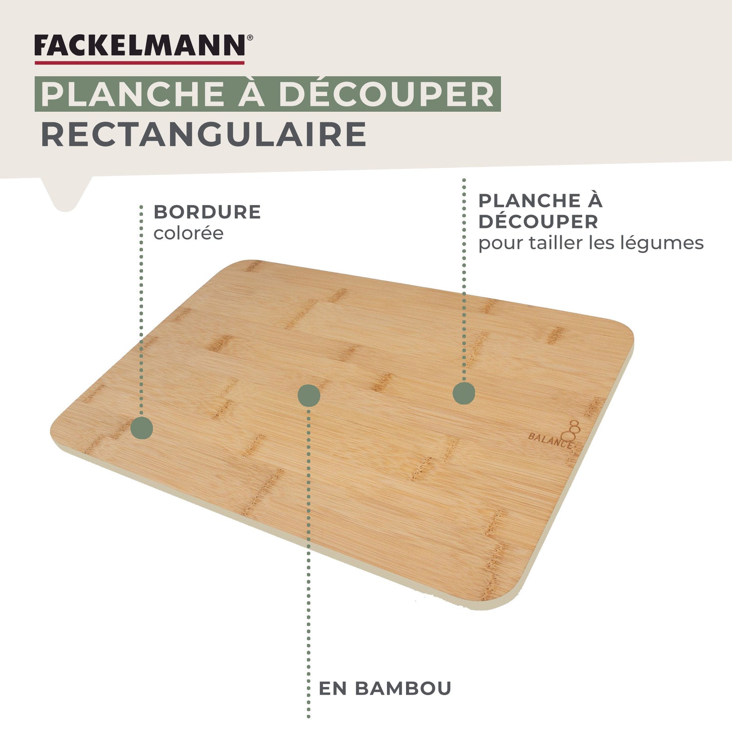 Planche à découper en bambou 40 x 26 cm Fackelmann Balance