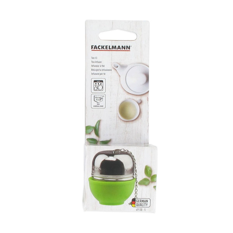 Boule à thé en acier inoxydable avec support Fackelmann