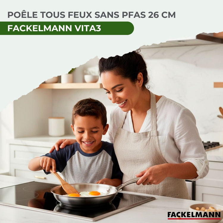 Poêle 26 cm en inox 18/10 Triply Fackelmann Vita3