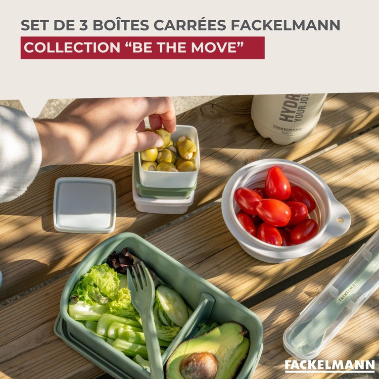 Lot de 2 lunchbox 500ml avec 2 ustensiles de cuisine Fackelmann Storage
