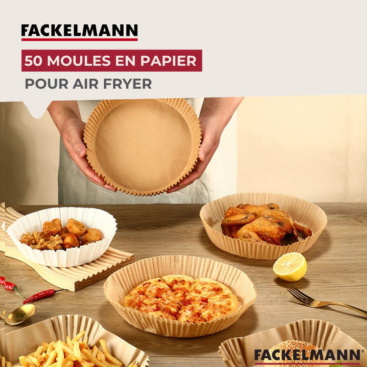 Lot de 300 Moules en papier air fryer carrés 20 cm Fackelmann