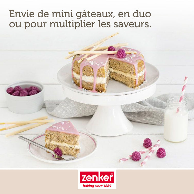 Set de 4 ustensiles de pâtisserie moule à manqué 2 bols et spatule en silicone Spécial mini Spécial mini Zenker  Spécial mini