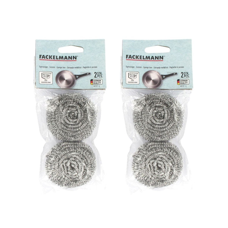 Lot de 4 éponges inox à récurer Fackelmann Tecno